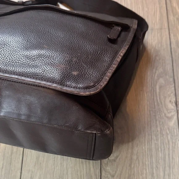 Coach Dark Brown Leather Messenger Bag - Picture 6 of 13